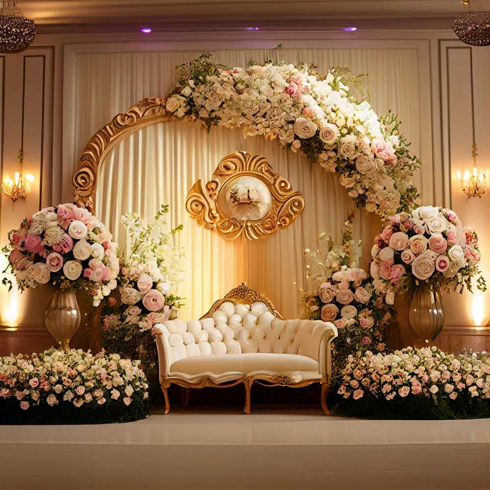 wedding stage flower decor